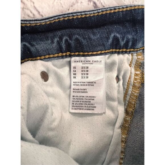 American Eagle Men's 32x30 Next Level Flex Slim Fit Jeans Dark Wash Skinny - Picture 5 of 5